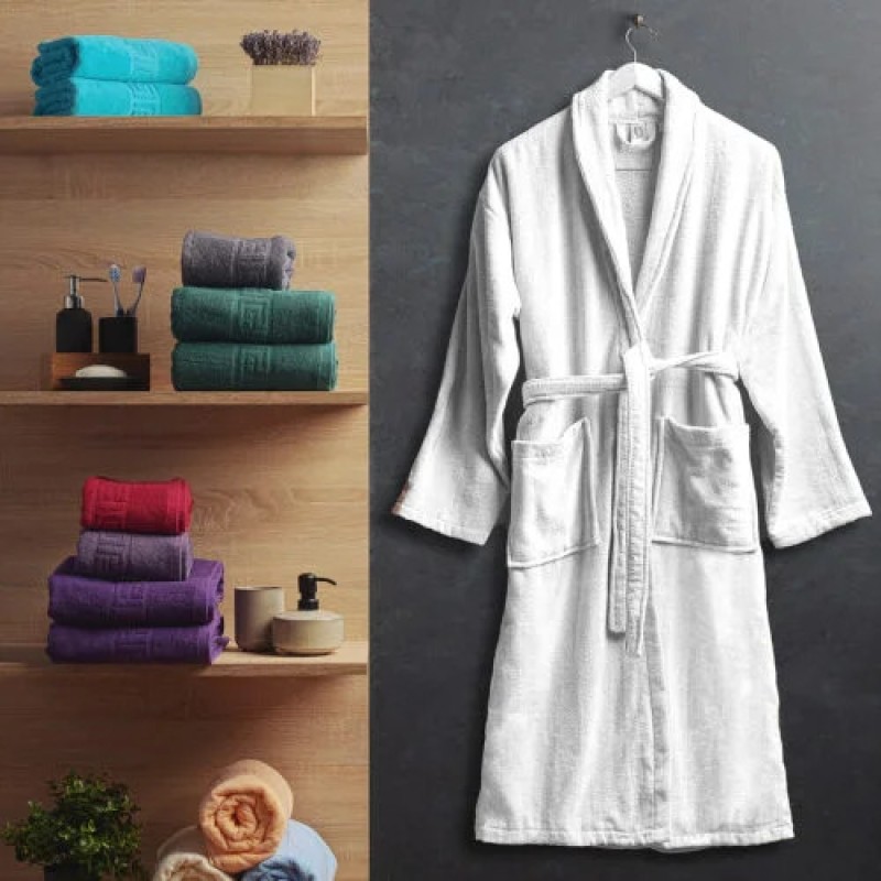 HALAT BAIE VELUR 100% BUMBAC – ALB